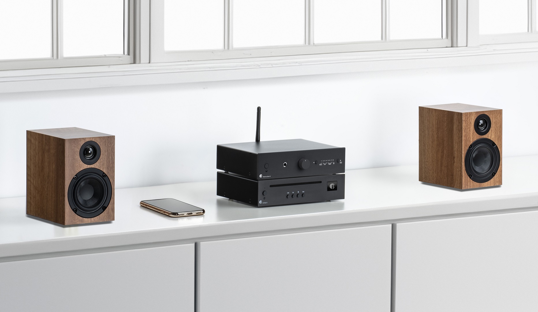 Stereo Set E Cd Walnut Black+phone 3